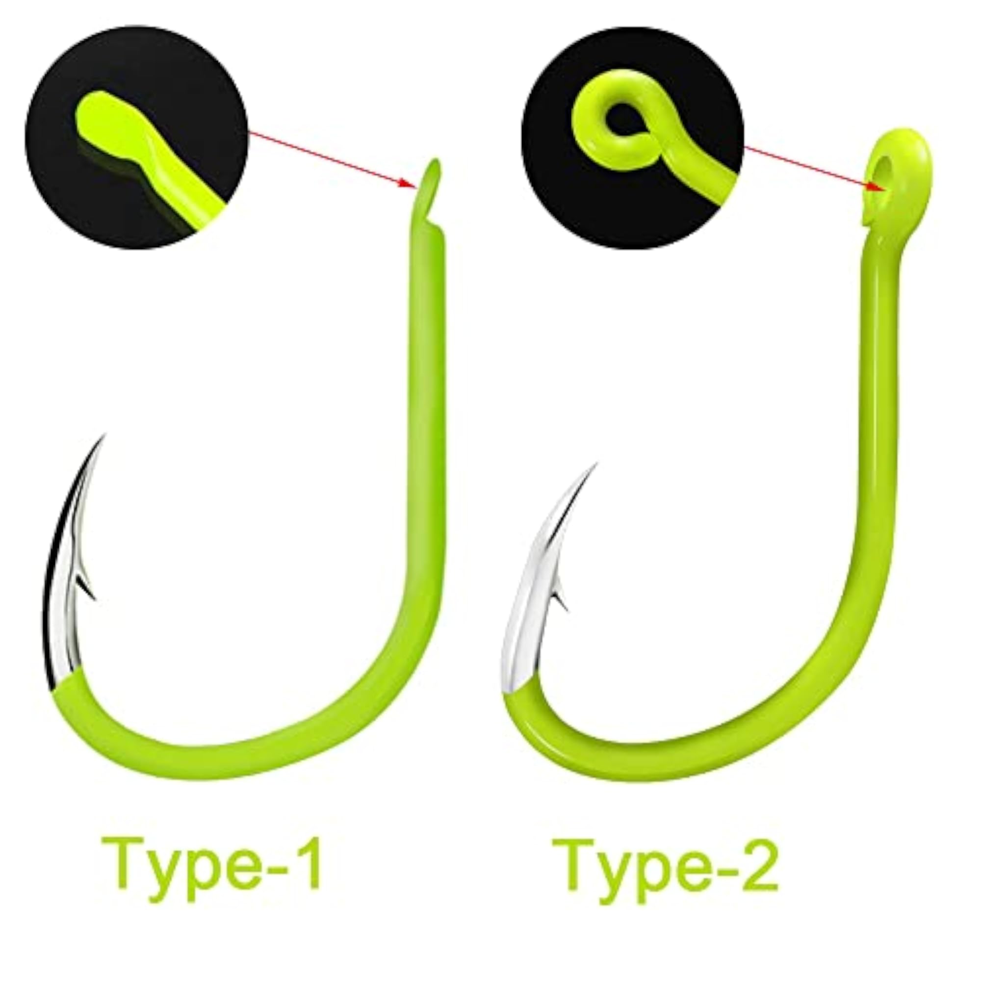 50pcs Fluorescent Fishing Hooks, Steel Fishing Hooks